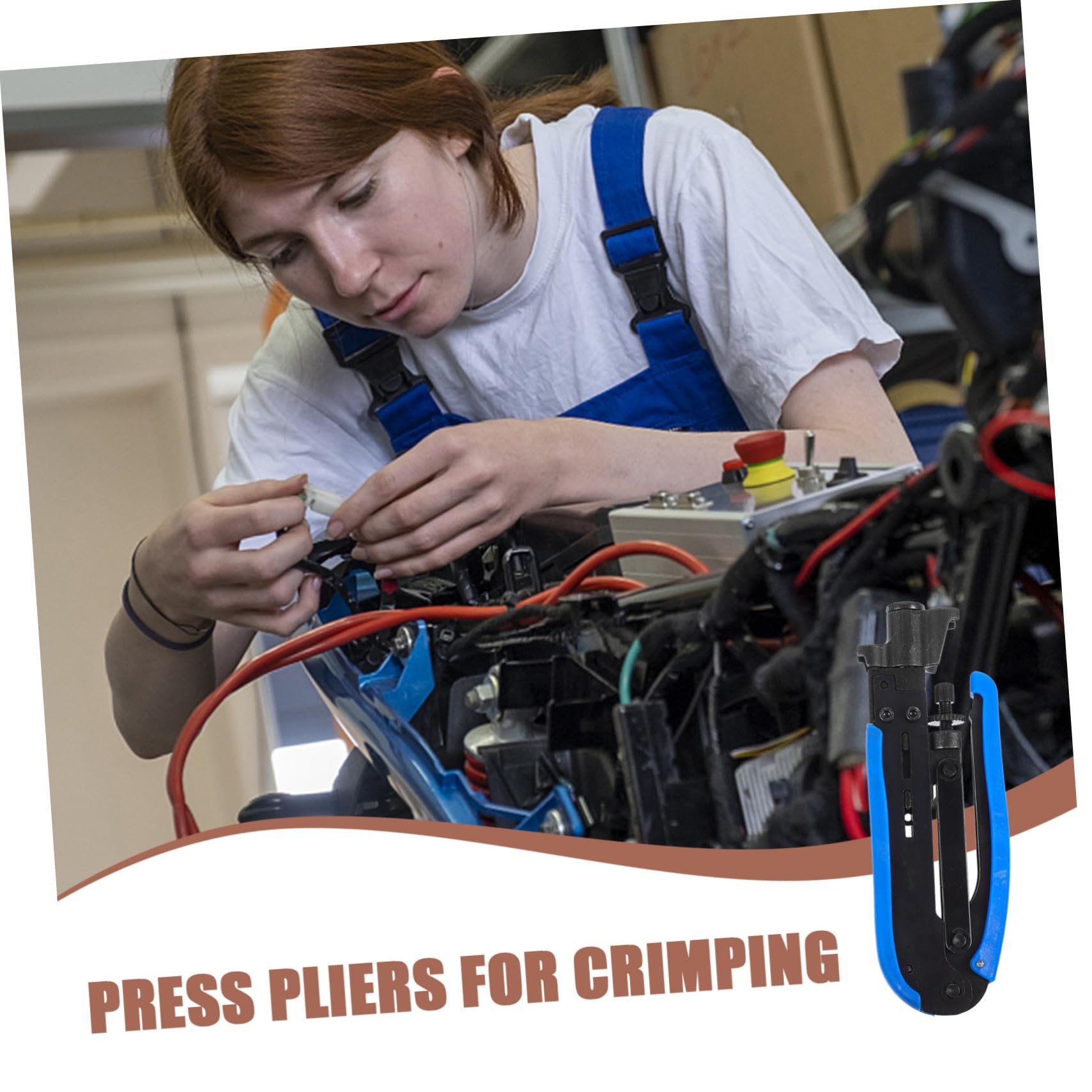 Pinza Crimpatrice Coassiale Blu per Cavi, Multifunzione | Acciaio Inossidabile e Plastico, per Rete e Video F, Uso Casa e Ufficio, Formato Compatto