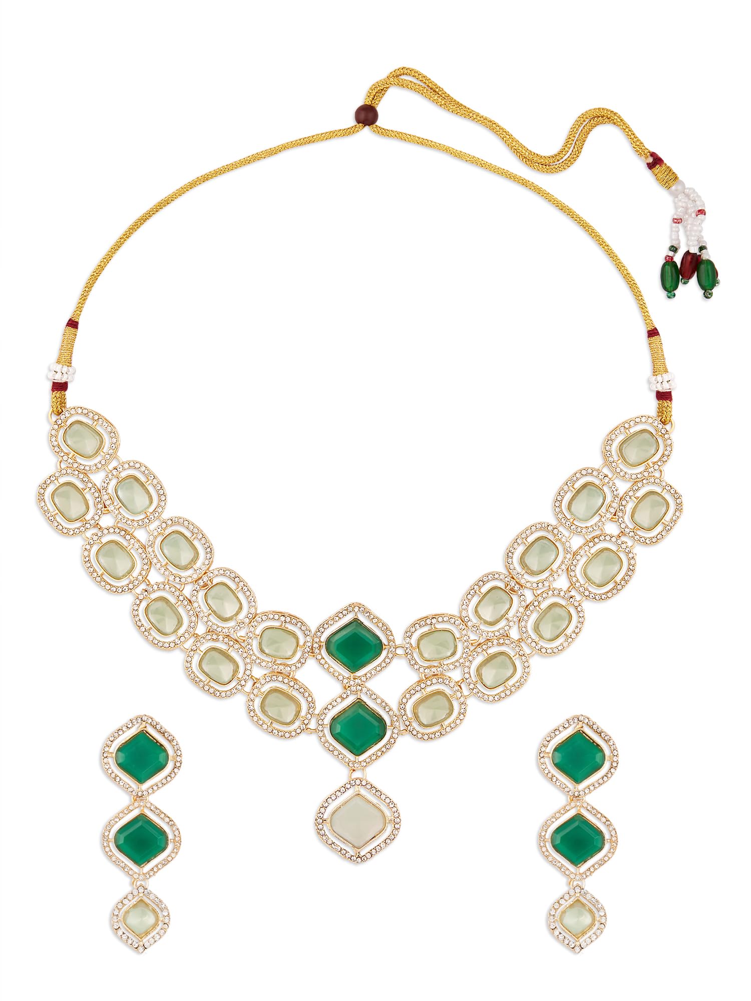 See full amazon price history chart for ZAVERI PEARLS Mint Green Stones Dazzling Austrian Diamonds Choker Necklace & Earring Set For Women-ZPFK18234 ZAVERI PEARLS Mint Green Stones Dazzling Austrian Diamonds Choker Necklace & Earring Set For Women-ZPFK18234 (B0D8T64THG) Amazon Price History, Amazon Price Tracker