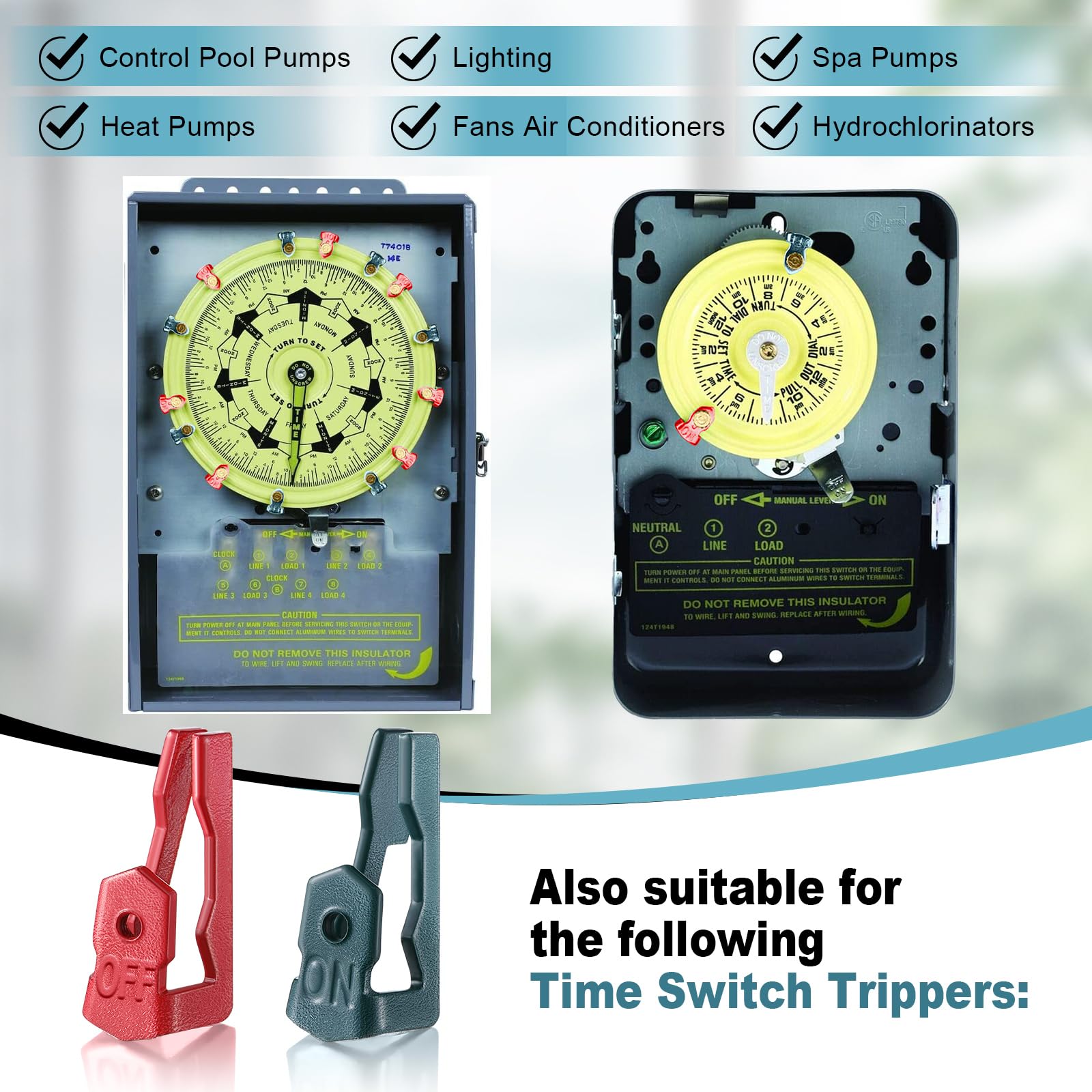 Intermatic T100 Timer Replacement Trippers Kit 4 On 4 Off HINMAYGO Time ...