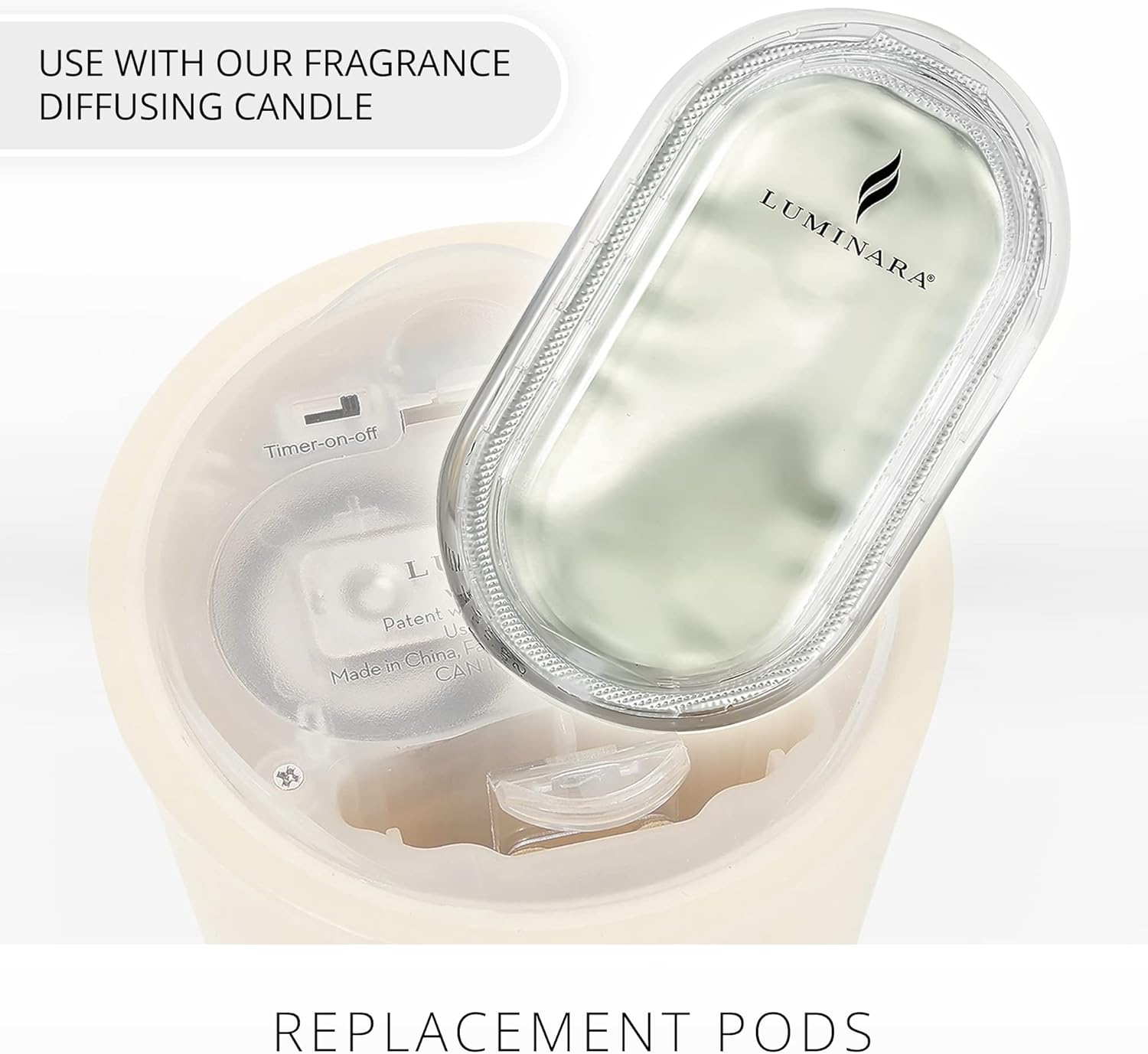 Luminara Fragrance Diffusing Pods, Set of 3 (Sea Mineral Mist), Natural Home Scent Refills, Air Purifying Reed Diffuser Alternative for Room Ambiance