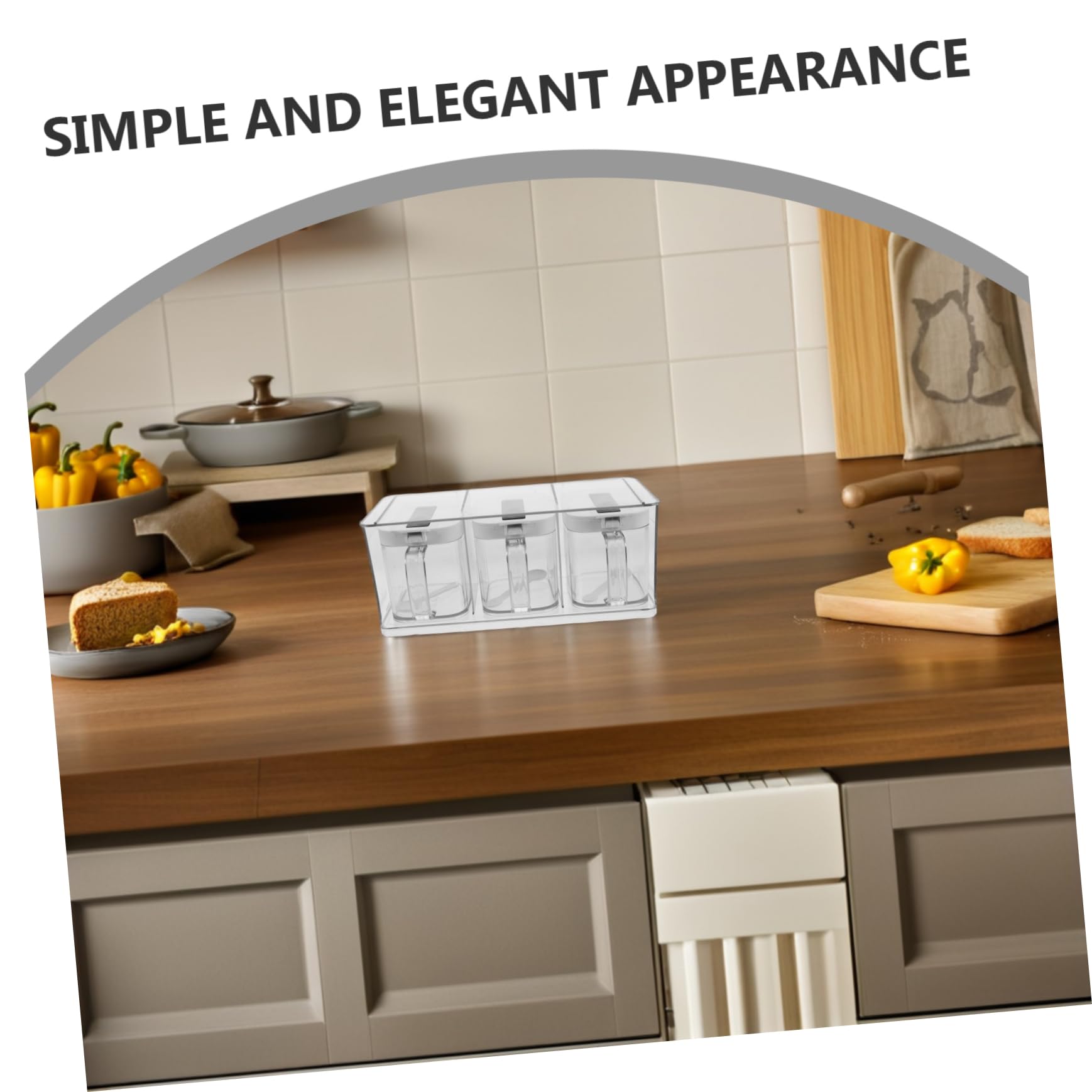 TOPBATHY Boîte à Épices Élégant Transparente avec Couvercle Hermétique en Pet Set Mural pour Rangement de Condiments Cuisine