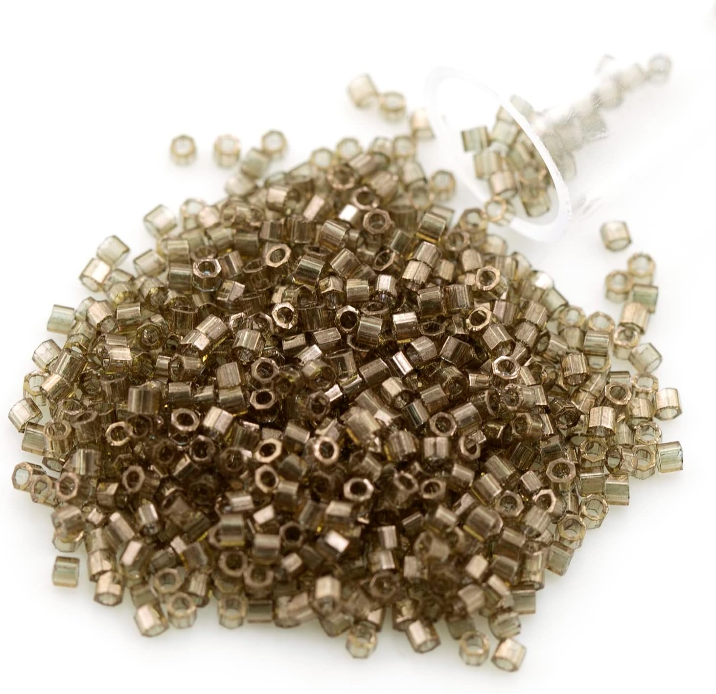 Miyuki Delica Seed Bead Hex Cut 11/0 Transparent Gold Luster Smoked Topaz (9 Grams)