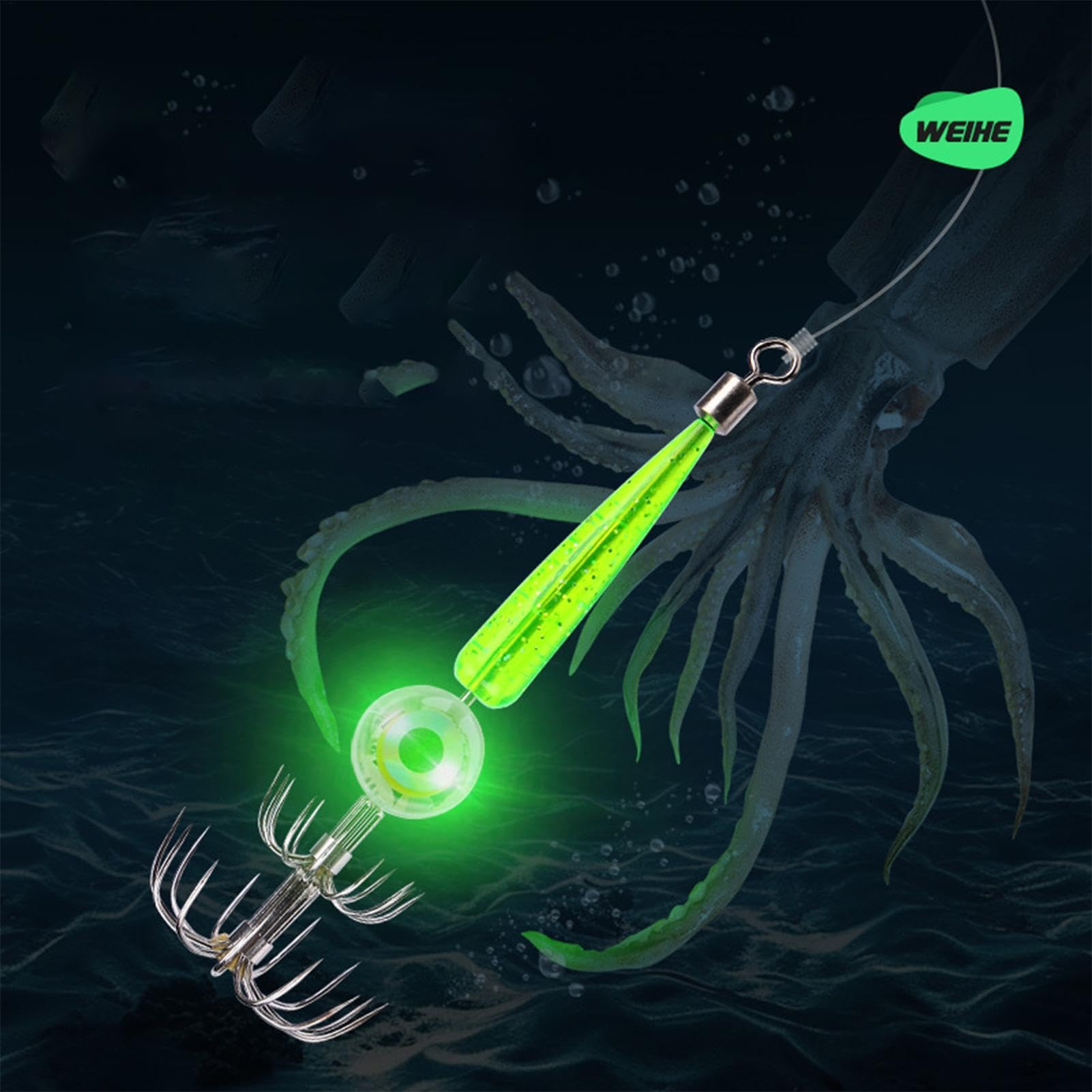 Leurres Lumineux Pour Calmars En EAU Salée | Lampe Led Clignotante Sous