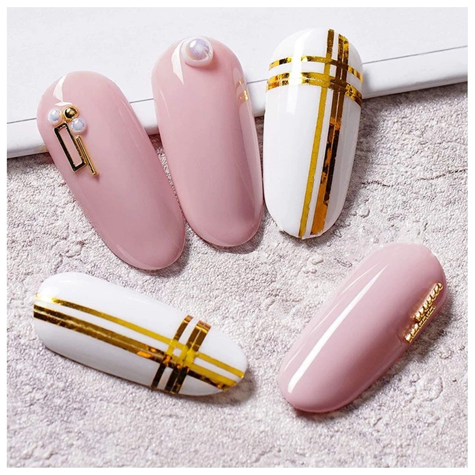 42 Couleurs Nail Art Décoration Stripes Nail Sticker Autocollant Fil Striping Tape Bande Manucure Rouleau à Ongles Ruban Bandes Autocollant Ongle Tips pour Femme Filles Décoration