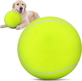QDAN Giant Large Tennis Ball for Dogs: 9.5" Premium Balls for Dog for Outdoor Play, Big Tennis Ball Dogs Toy, Tennis Ball for Small Medium Large Dogs, Pet Balls Birthday, Yellow