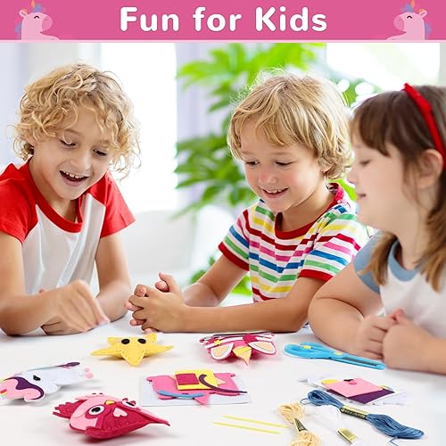 Miniatura 4 de Juego de 16 juegos de manualidades de relleno de Feliz Navidad, kit de costura de árbol de Navidad, juego de costura para principiantes, muñeco de