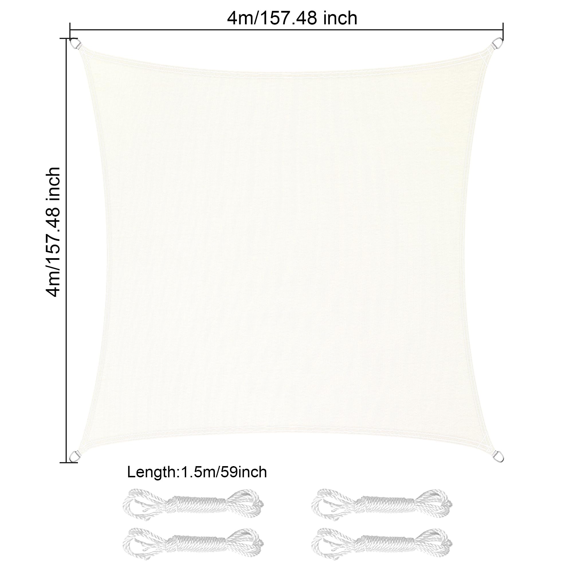 LEcylankEr Voile d'ombrage Rectangulaire Triangulaire, Toile d'ombrage | Toile Ombrage Exterieur PES Polyester Voiles d'ombrage Toile Ombrage imperméable UV Protection avec Corde de Fixation