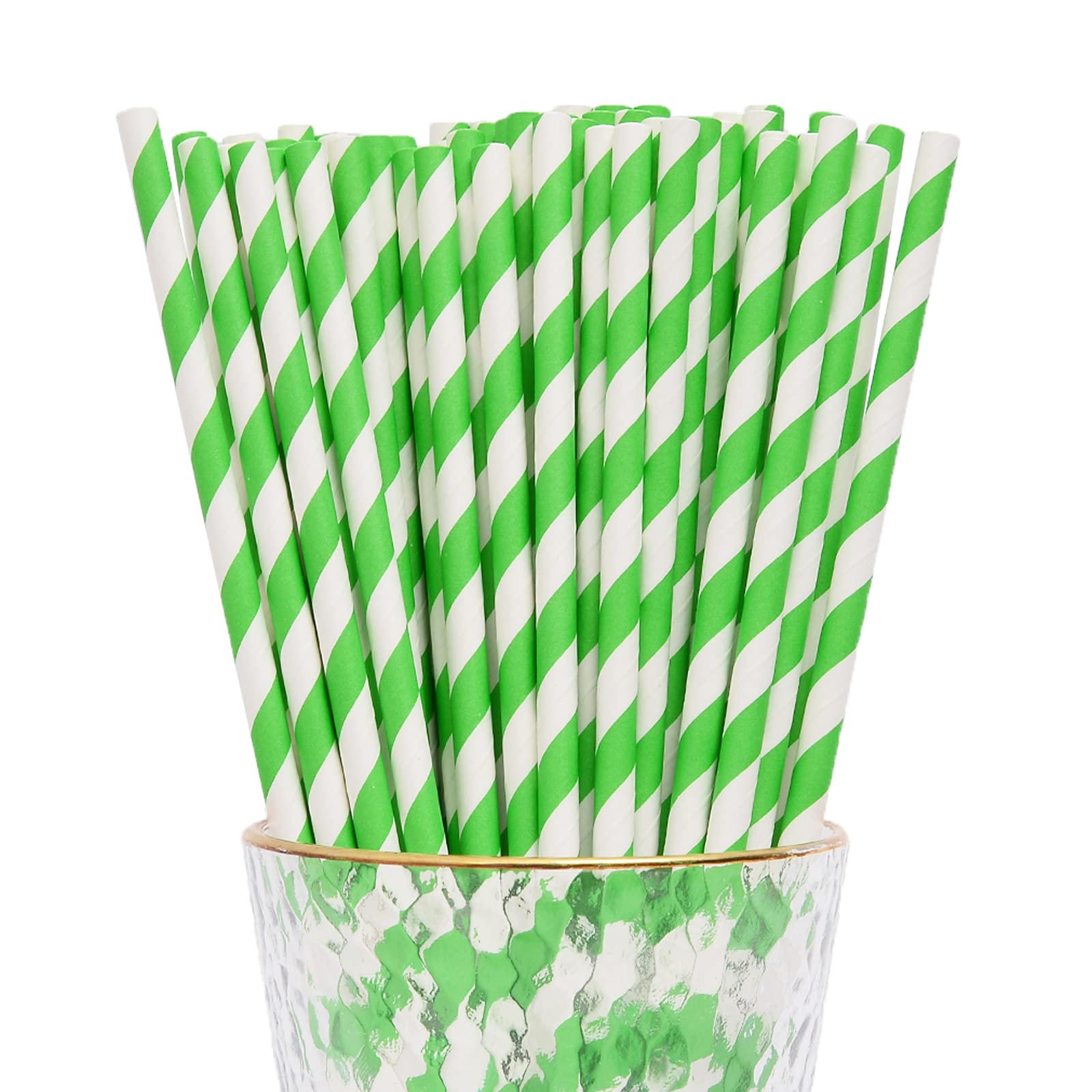 100 Pailles En Carton Vert Écolos - Pour Cocktails, Cafés Et Fêtes - 100% Biodégradables