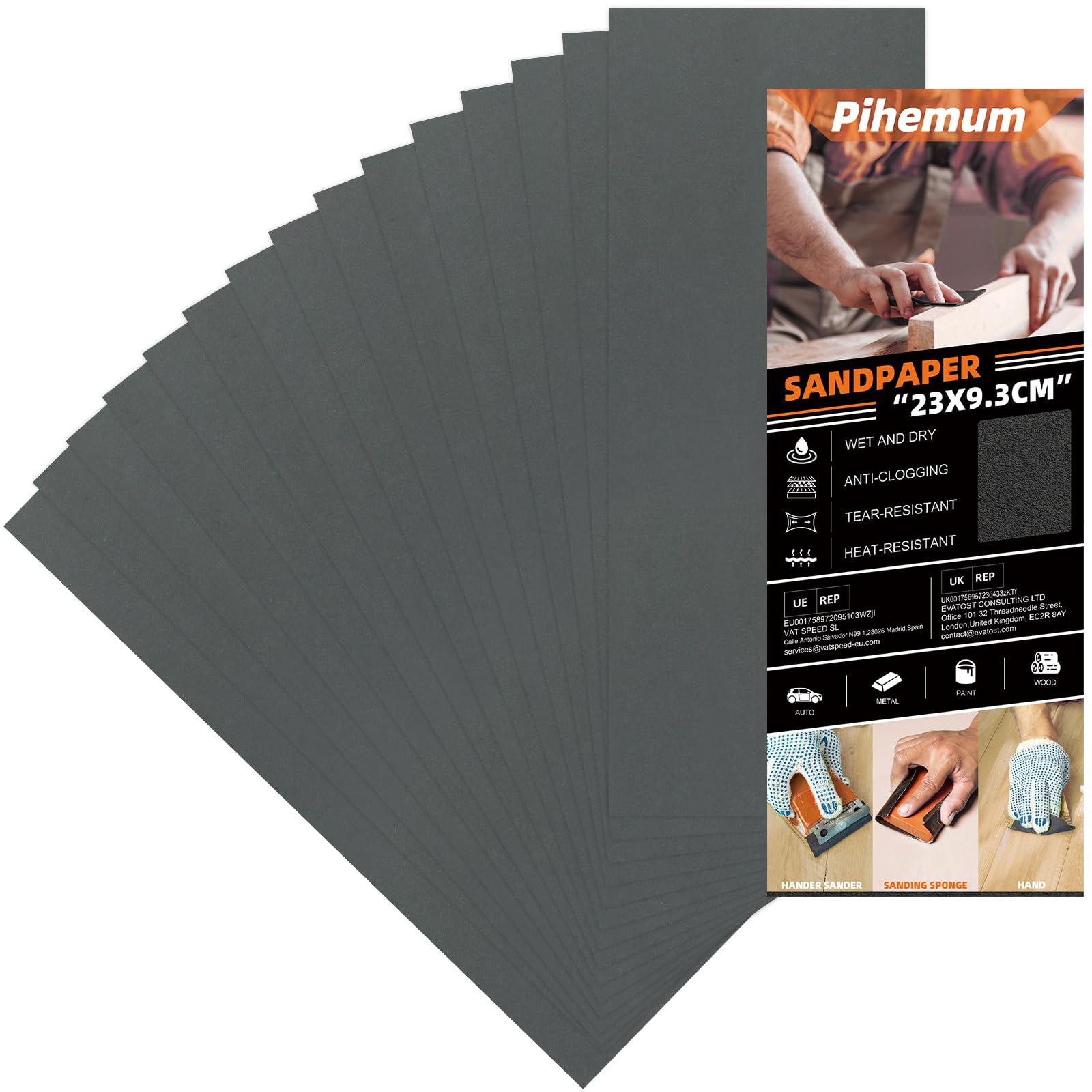 15 Pcs Sandpaper 5000 Grit Wet and Dry Sandpaper Sheets, 9 x 3.6 Inch Sand Paper Pack for Wood Furniture, Walls, Metal, Automotive Polishing & Finishing