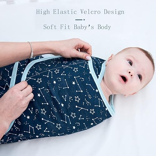 Miniatura 7 de insular Envoltura para bebé, manta para recién nacido y bebé, juego de pañales ajustable para niños y niñas, saco de dormir de algodón suave para