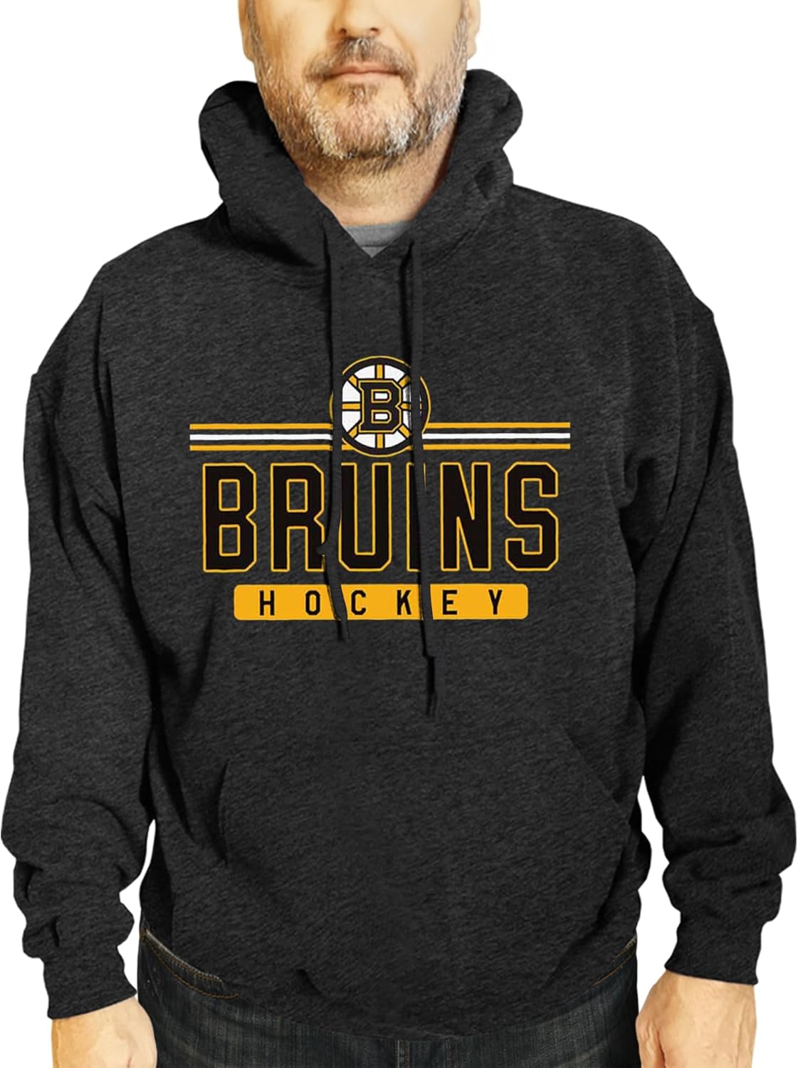 Wright & Ditson NHL Adult Heather Charcoal True Fan Hooded Sweatshirt Unisex - Unisex Cotton Poly Blend - Ultimate Comfort