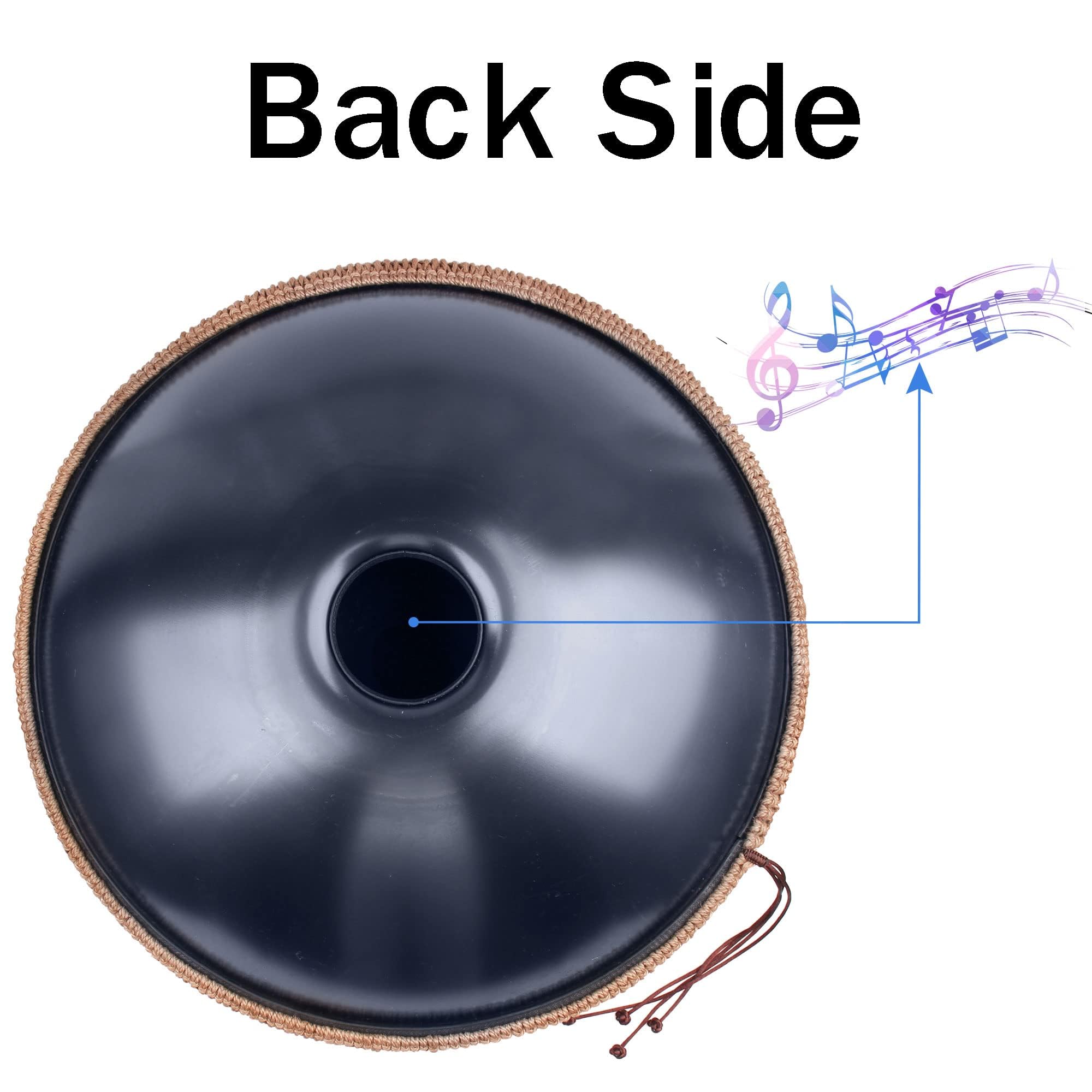 Tamburo a Mano 10 Note, Tamburo a Lingua in Acciaio da 22 Pollici con Borsa Morbida, 440 Hz in re minore, percussioni armoniche per Il Suono, Meditazione Personale, Yoga (Blu)