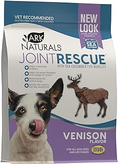 ARK NATURALS Sea Mobility Joint Rescue Dog Treats, Venison Flavor, Joint Supplement with Glucosamine & Chondroitin, 1 Pack, 20003