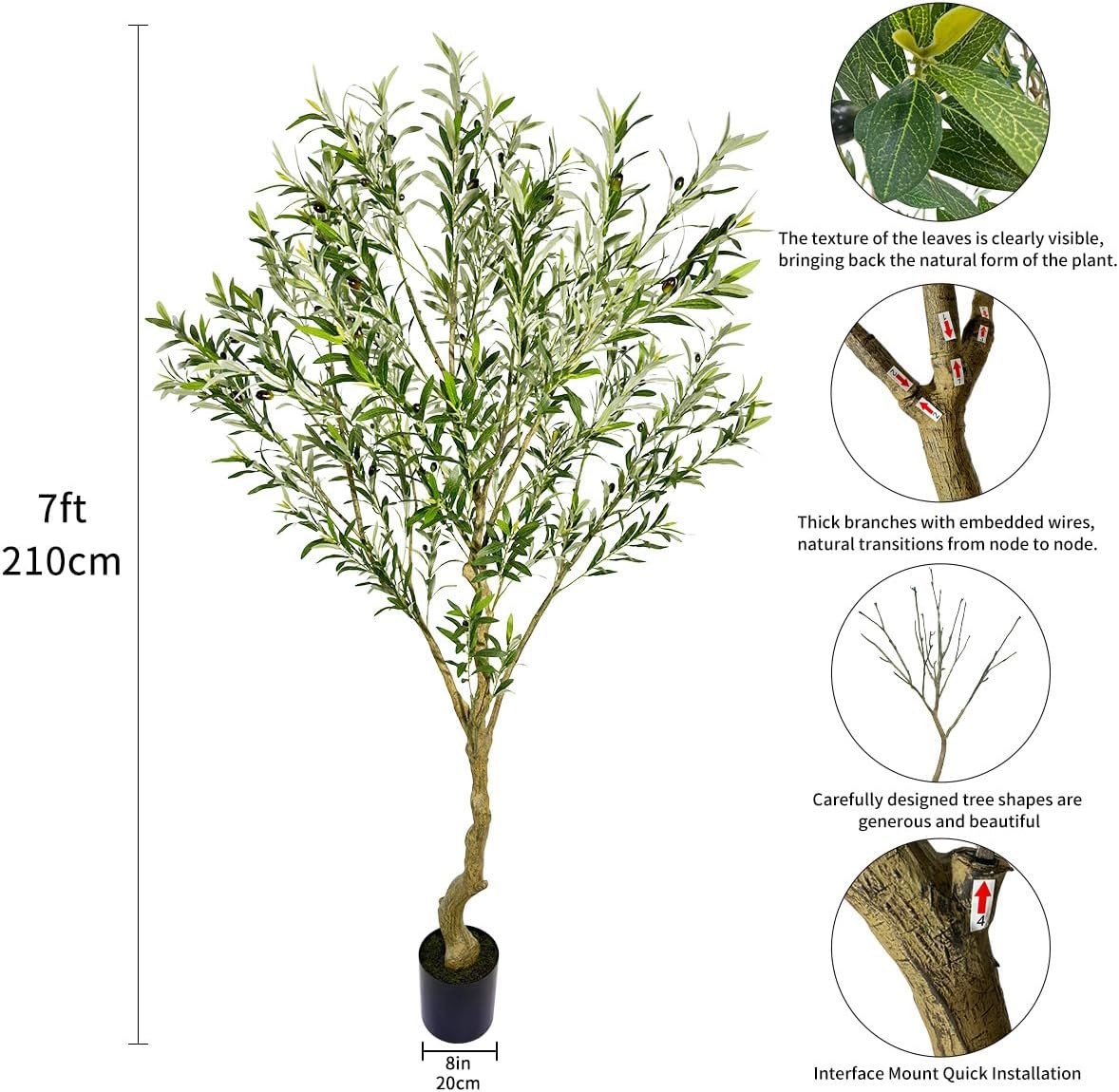 7ft artificial olive tree fake tree interior decoration tree artificial tree fauk tree 7ft 1in
