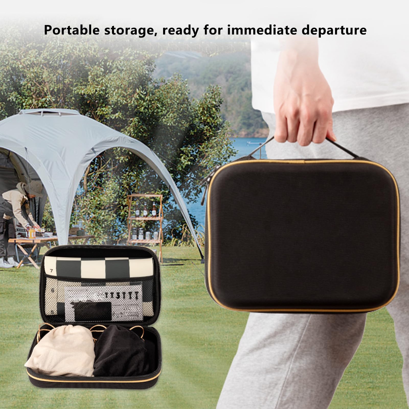 Scacchiera Portatile,Scacchiera Pieghevole con Borsa di Immagazzinaggio,Facile da trasportare,Set da Viaggio per Scacchi per I Principianti E Adulti