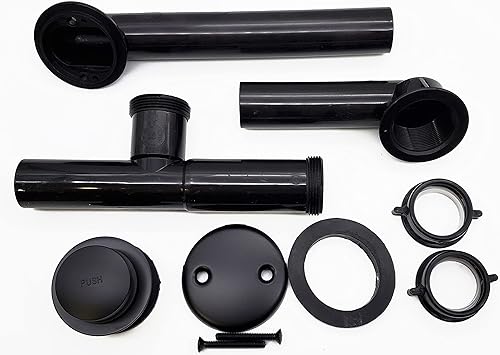 Miniatura 6 de Westbrass 593144-62 - Kit de drenaje de residuos de baño con punta tubular de 1-12 pulgadas color negro mate paquete de 1