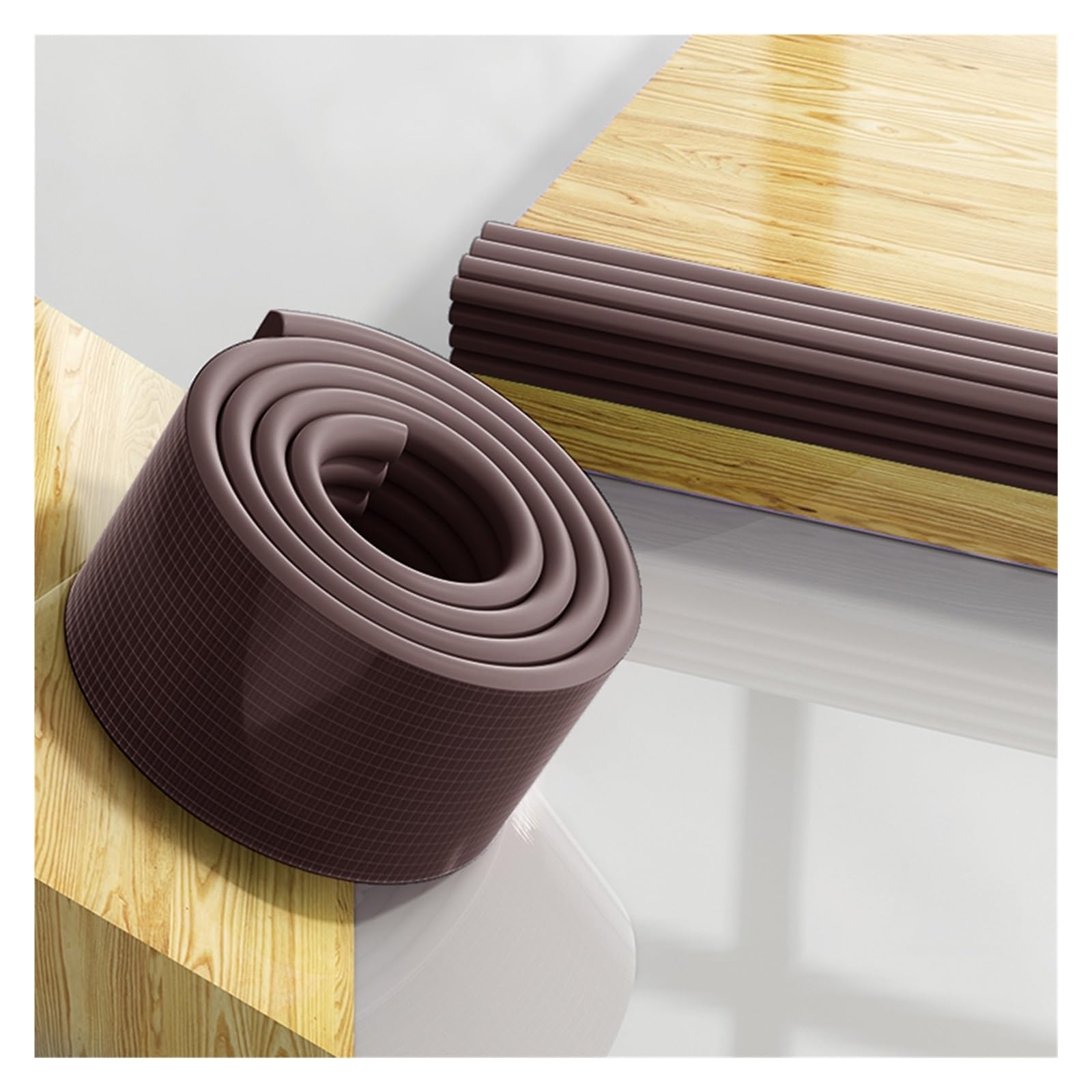 YNBSHGAA Foam edge protectors, Self-Adhesive Child Anti-Collision Strips, Bumper Cushion, Desk Corner Protectors Pad For Furniture Fireplace,Brown-2m/6.56ft