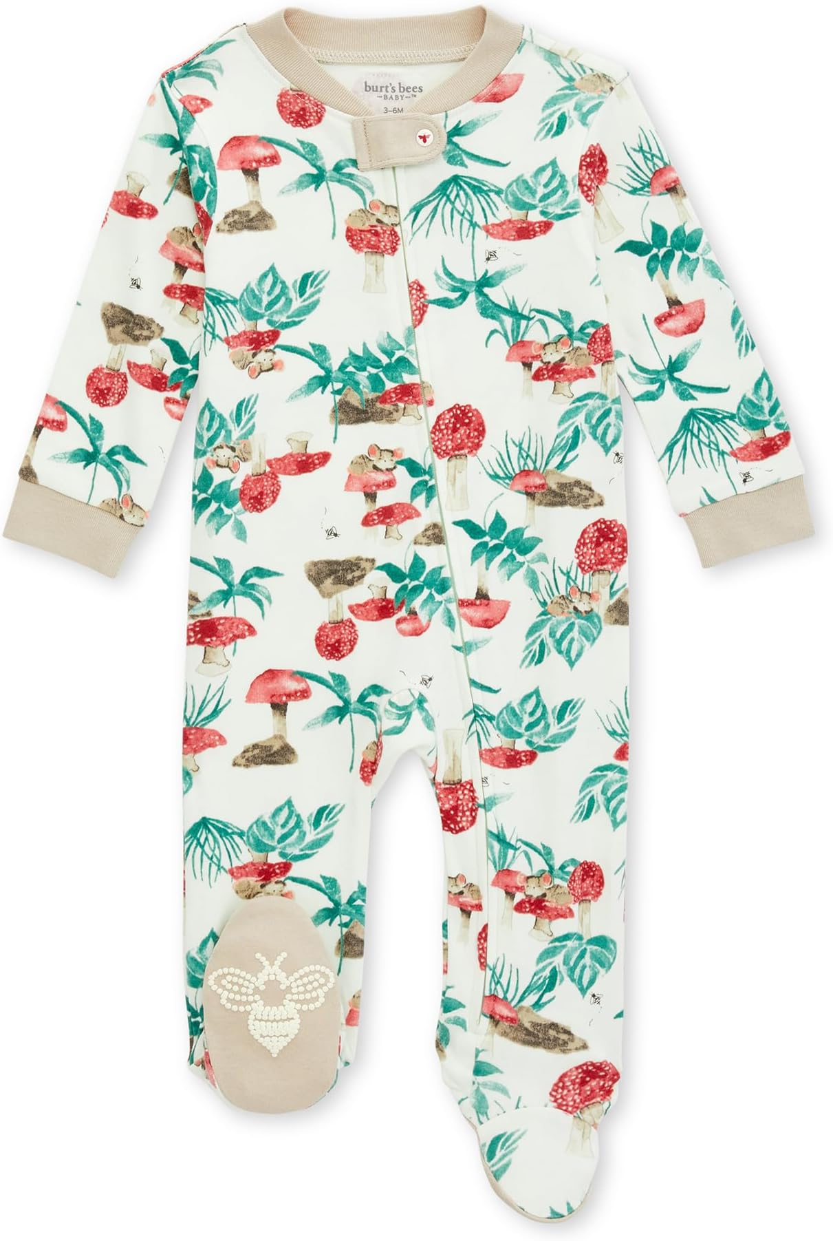 Burt's Bees Babybaby-boys Sleep and Play Pjs, 100% Organic Cotton One-piece Zip Front Romper Jumpsuit Pajamas