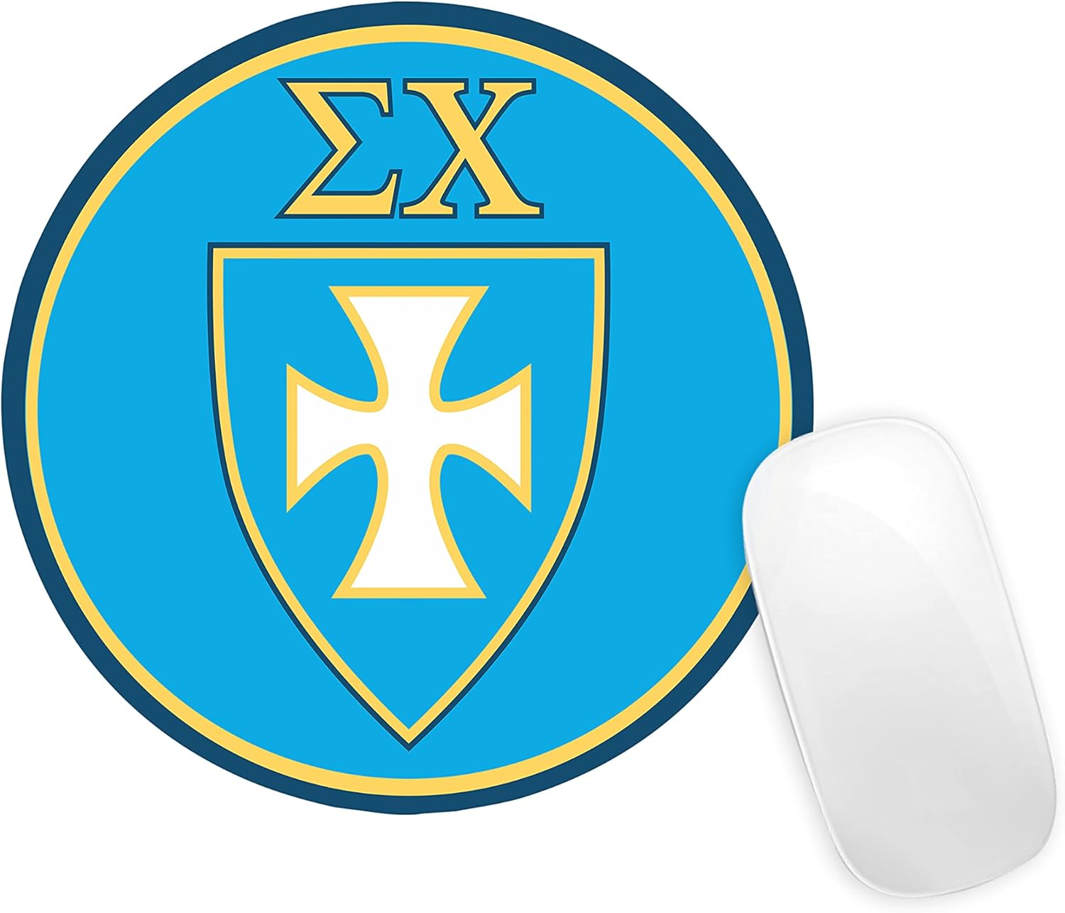 Sigma Chi Fraternity Mouse Pad for Laptop or Computer, Waterproof Non-Slip Rubber Base Mousepad, Mouse Pads for Home, Office & Gaming 8.0 x 8.0 x 0.12 inches (Sigma Chi #9)