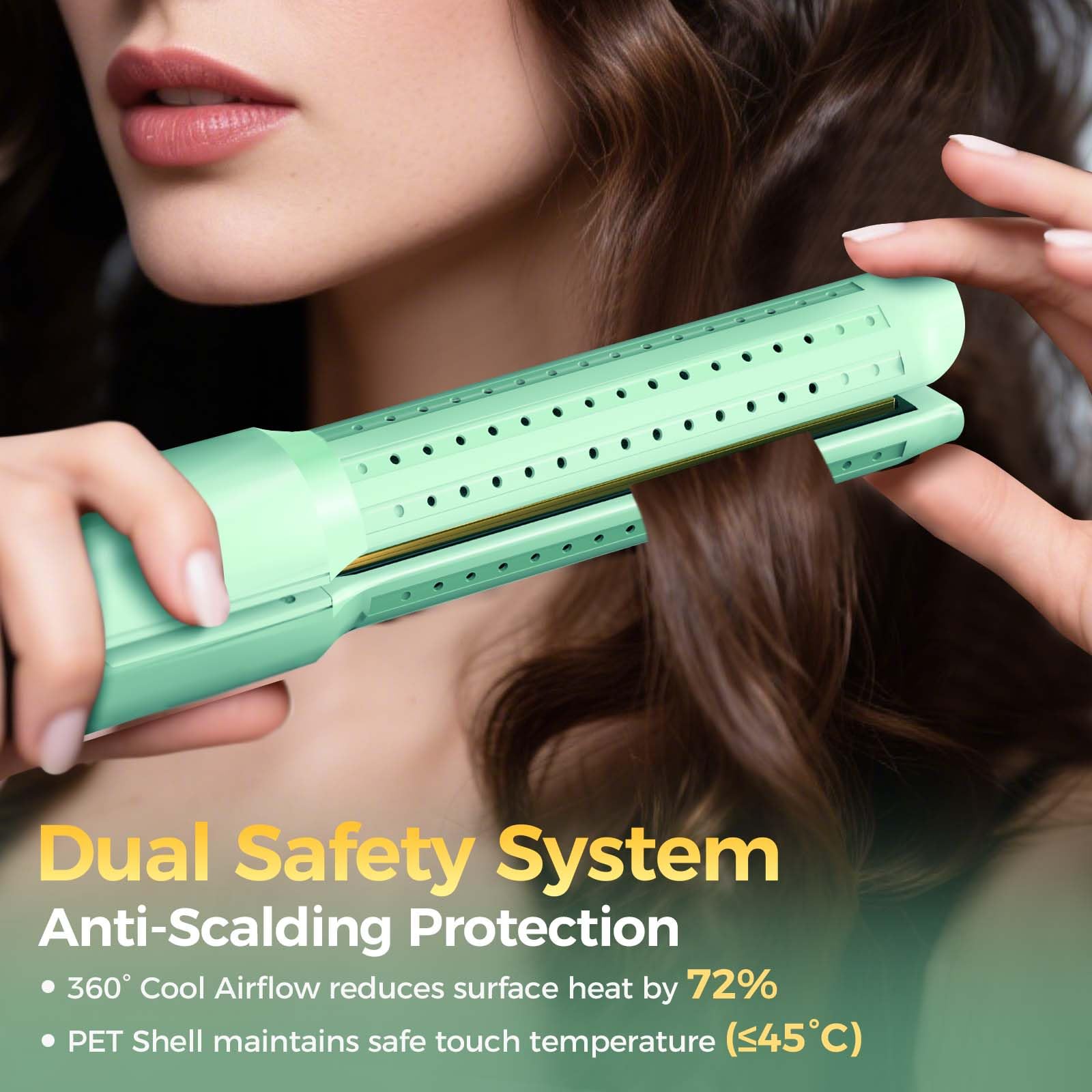 SUNMAY Bliz 360°Airflow Piastra per Capelli con Ioni Negativi, Piastra e Arricciacapelli 2 in 1 con Aria Fredda Ventilata per Bloccare lo Stile, Piastre in Lega di Titanio, Doppia Tensione