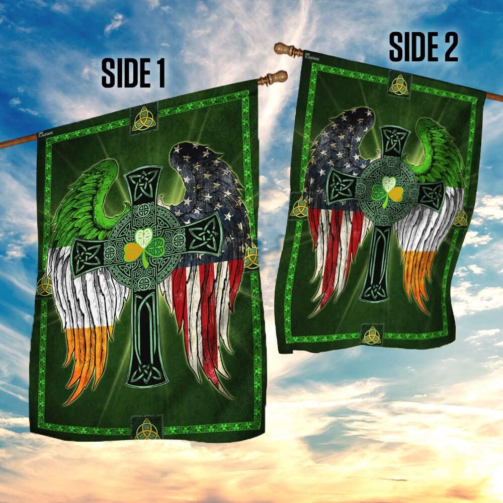 FLAGWIX St Patricks Day Decorations - Irish American Flag, House Flag (29.5" x 39.5") - USA House Garden Flags Premium Polyester - Decorative Outdoor Flags