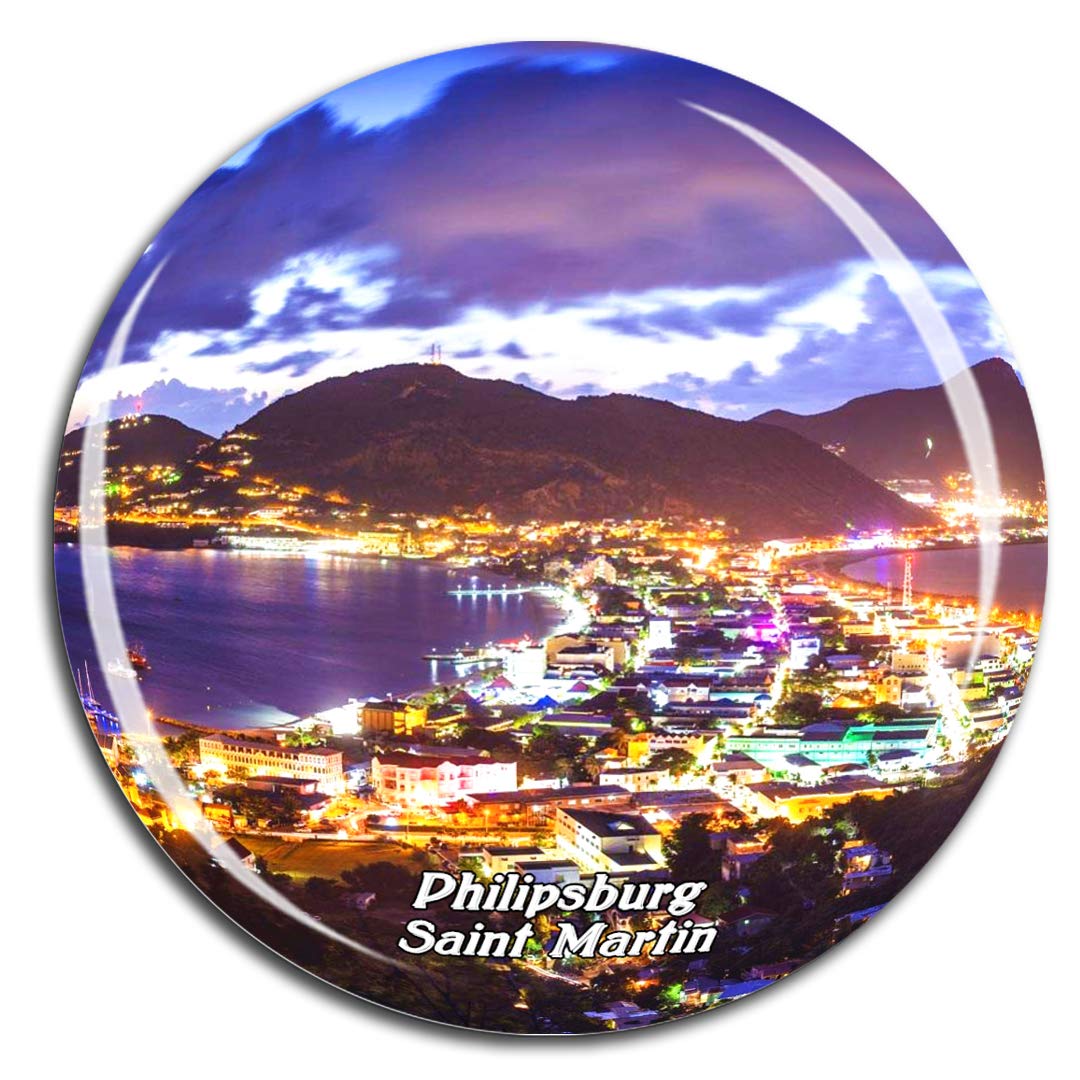 Weekino Philipsburg Saint Martin Holland Caribbean Sea Fridge Magnet 3D Crystal Glass Tourist City Travel Souvenir Collection Gift Strong Refrigerator Sticker