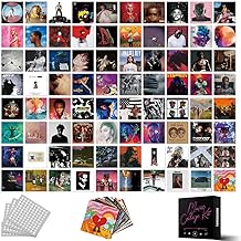 Tiangongzaowu 80 pcs 6x6 Inch Posters Wall Collage Kit, Album Cover Posters, Posters for Room, Music Posters, Band Posters, Rapper Posters, Wall Posters, Rap Posters, Posters for Bedroom, with free stick adhesive
