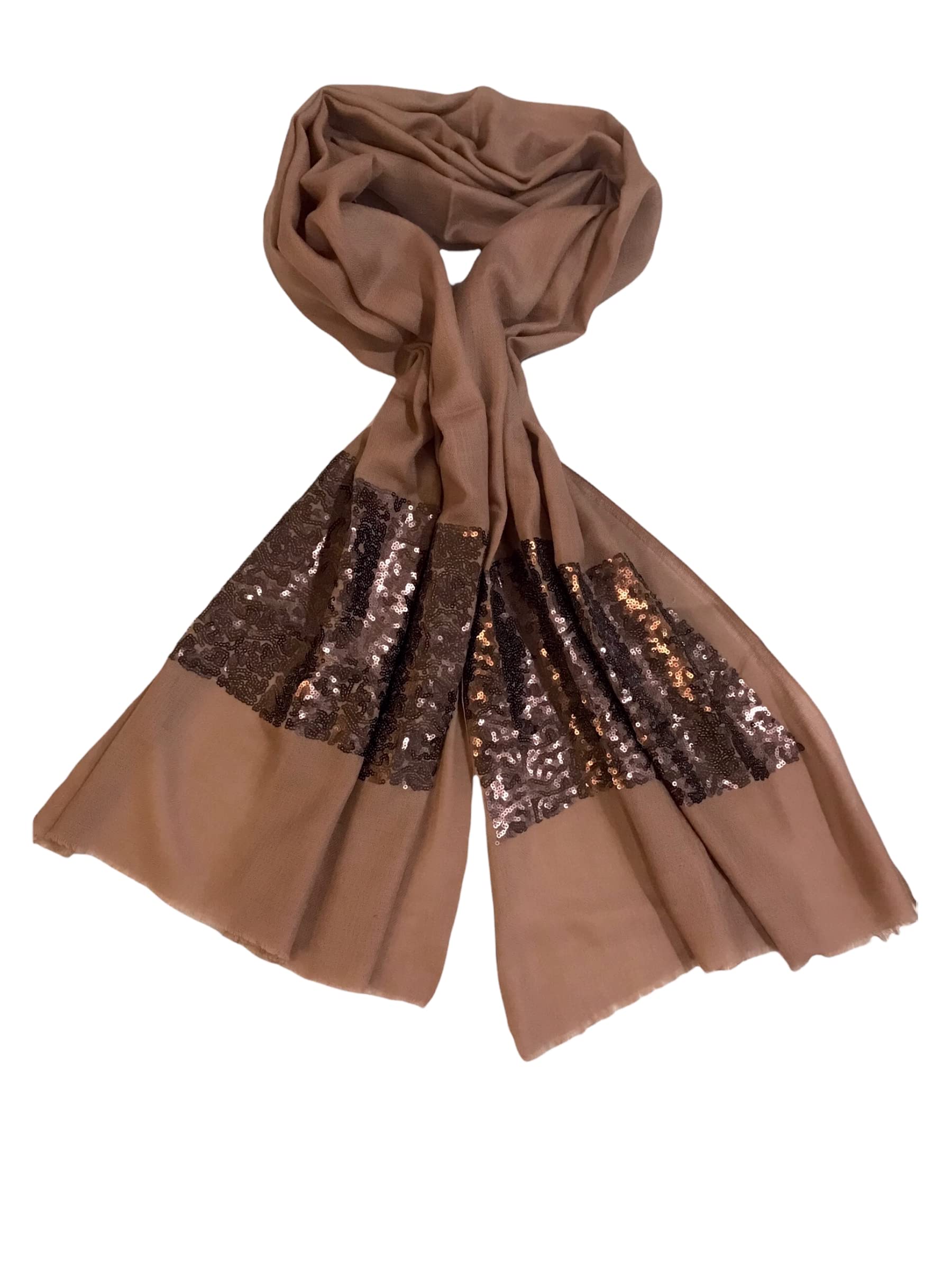 Soft diamond weave thin luxury cashmere with sequin Scarf Merino Wool pure Cashmere Wrap Women Pashmina scarf/wrap/shawl made in Kashmir border design pashmina 28"x80"