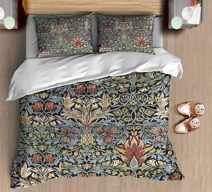 WYLZ0123xzan William Morris Floral Arts and Crafts Bedding Duvet Cover with 2