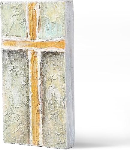 XIAOAIKA Pinturas hechas a mano de belenes, iglesias, cruces y la Virgen María en madera de madera natural. Navidad rústica, decoración navideña