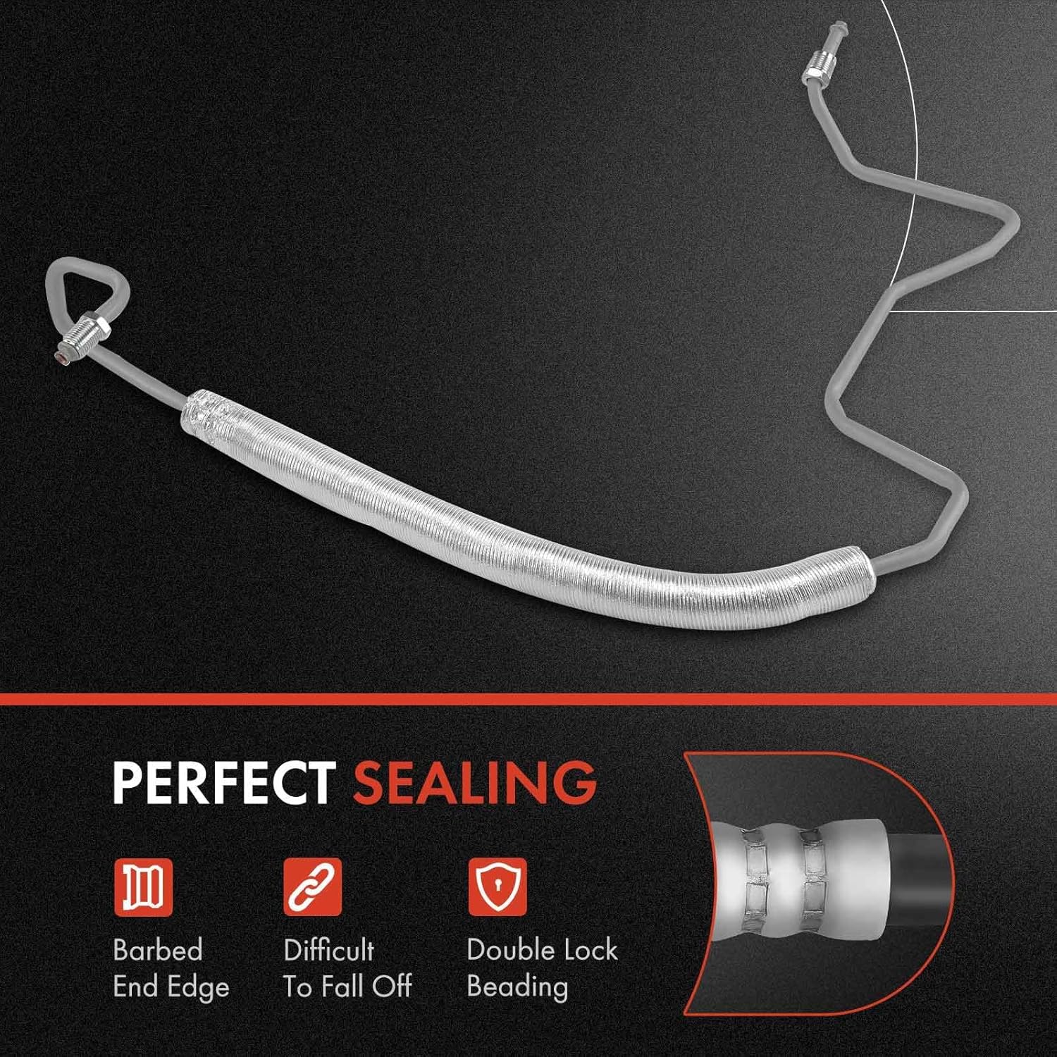 A-Premium Power Steering Pressure Hose Line Assembly Compatible with Dodge Grand Caravan 1997-2000 & Chrysler Town & Country 1997-2000 & Plymouth Grand Voyager 1997, 3.8L, Pump to Gear/Rack