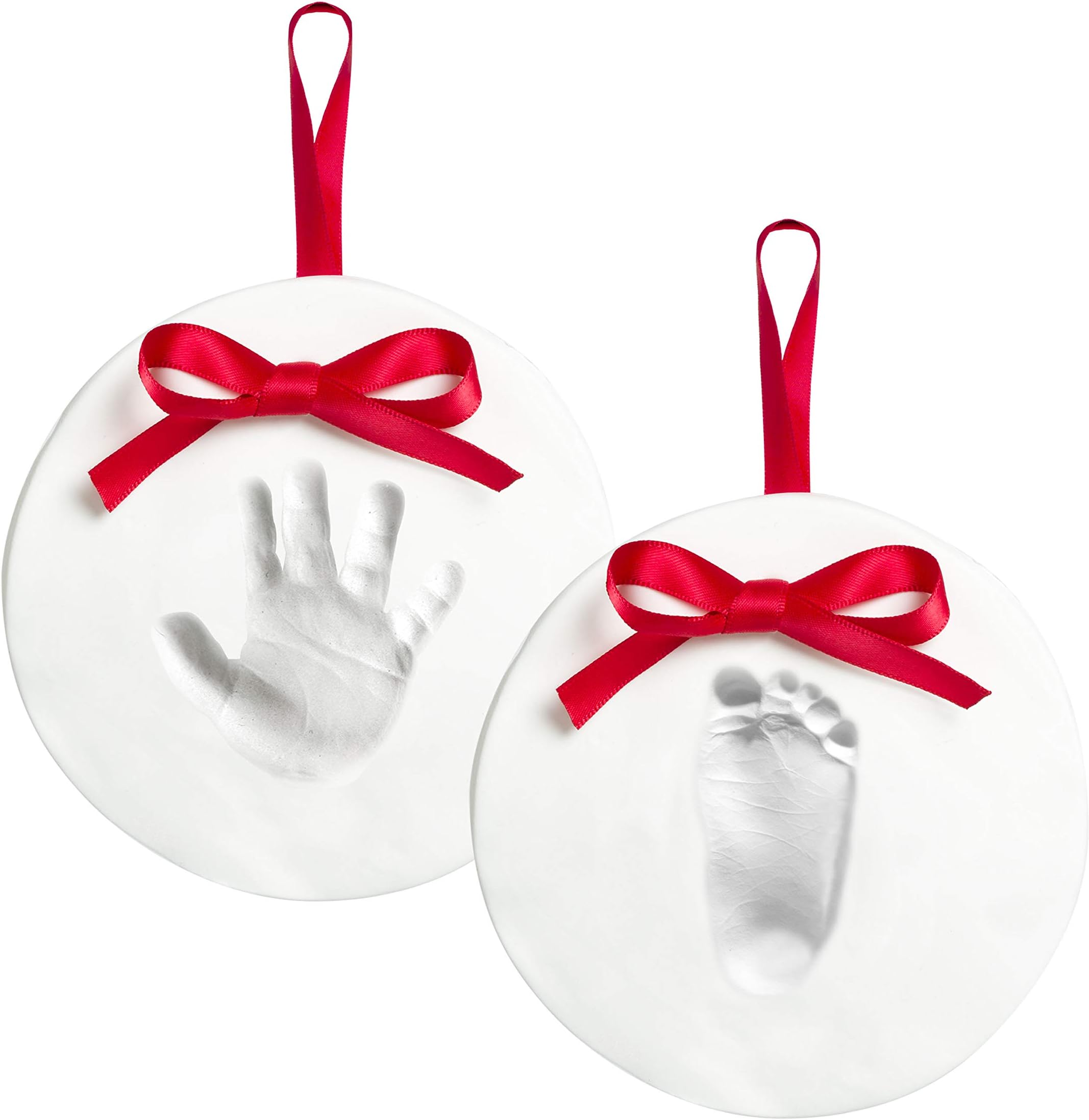 Babyprints Baby's First Handprint or Footprint Ornament Kit, Easy No-Bake DIY Clay Impression Kit, Christmas Baby Gift, Baby Keepsake Ornament, Pack of 2