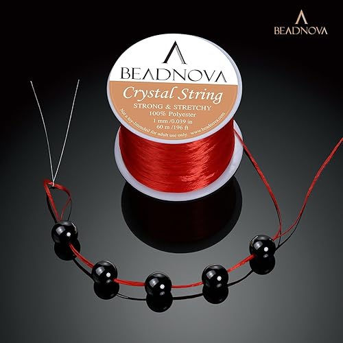 Miniatura 4 de Hilo de poliéster elástico de 0.039 pulg Beadnova cordón para joyería para hacer pulseras de perlas, rollo de 196 pies., PARTS-0018-0701