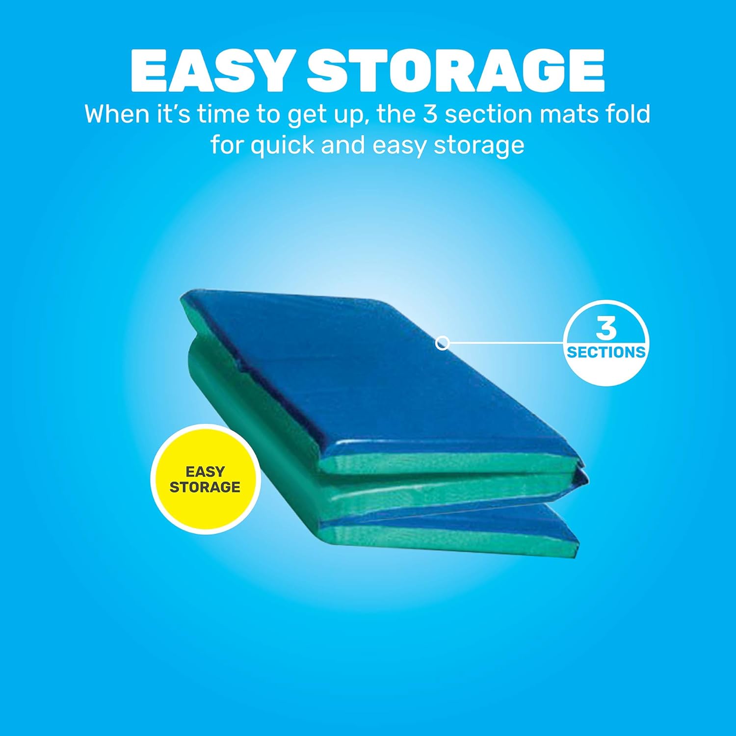 Constructive Playthings Two-Tone Deluxe Rest Mats, 3-Section 2 Inch Thick Foam Mat for Classroom and Day Care