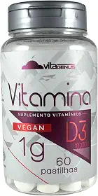 Vitamina D3 10.000UI 60 comprimidos Vegan Sem Lactose Sem Glúten VitaGenus