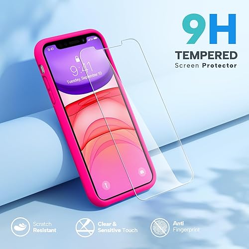 Miniatura 5 de Miracase Funda de silicona líquida compatible con iPhone 11 de 6.1 pulgadas (2019), goma de gel, protección de cuerpo completo, a prueba de golpes,
