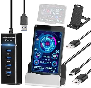 tela de exibição,ERYUE Monitor IPS LCD de 3,5 polegadas Monitor de Computadores Monitor de CPU GPU Monitoramento de Subtela Suporte Raspberry Pi Wins Sistema Linux