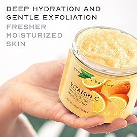 Brooklyn Botany Vitamin C Honey Sugar Scrub for Body 10 oz - Deeply Hydrating and Gently Exfoliating Body Scrub for Women and Men - Moisturizing and Nourishing the Skin