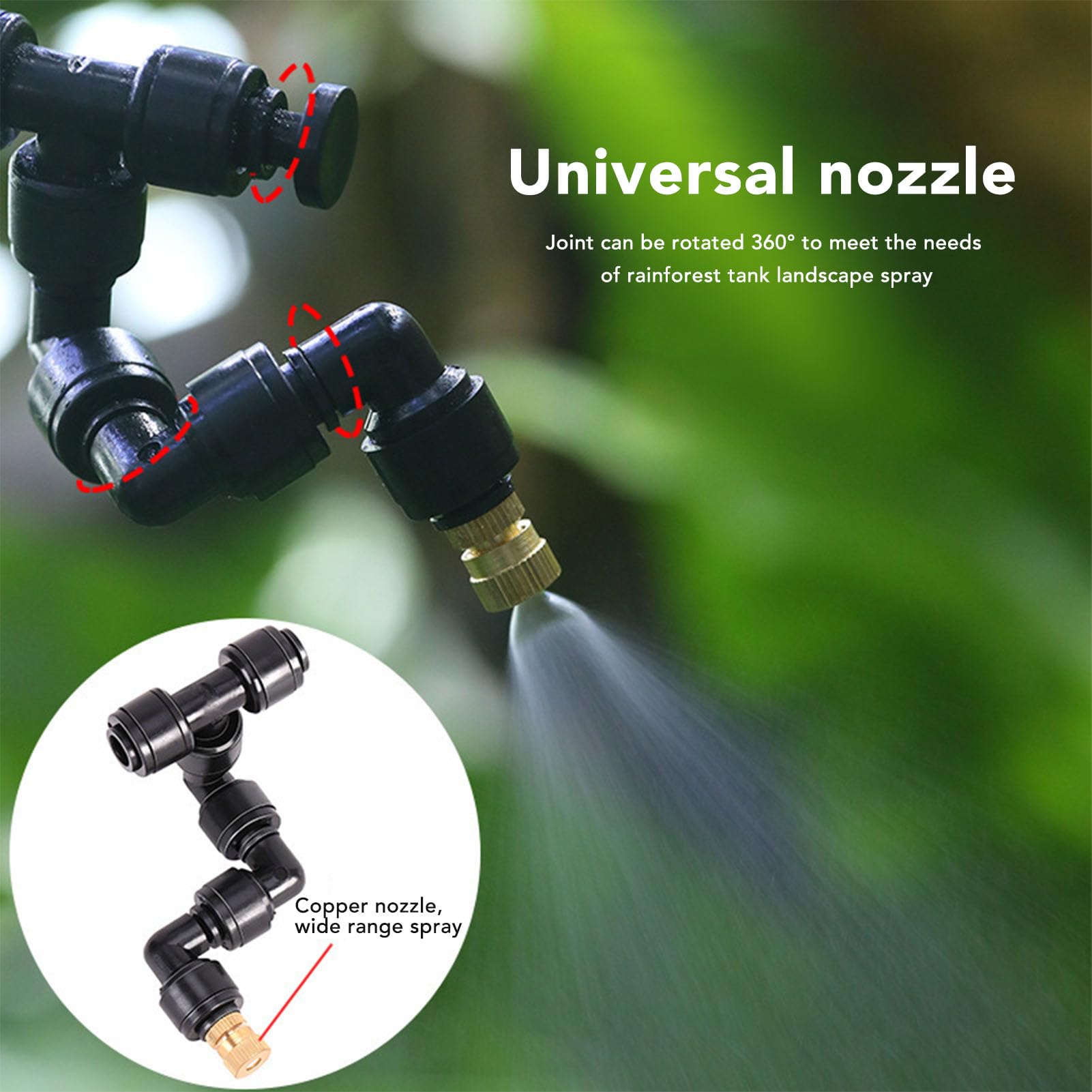 VBESTLIFE Umidificatori per Rettili, Nebulizzatore a Temporizzazione Automatica con di Spruzzatura Intelligente con Ugelli Nebulizzatori Regolabili a 360 °, Pompa Incorporata,