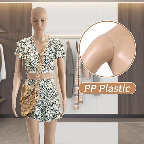 Miniatura 17 de BLKMTY Maniquí femenino de 69 pulgadas con forma de vestido de cuerpo completo, modelo de ropa, maniquí ajustable, maniquí desmontable realista