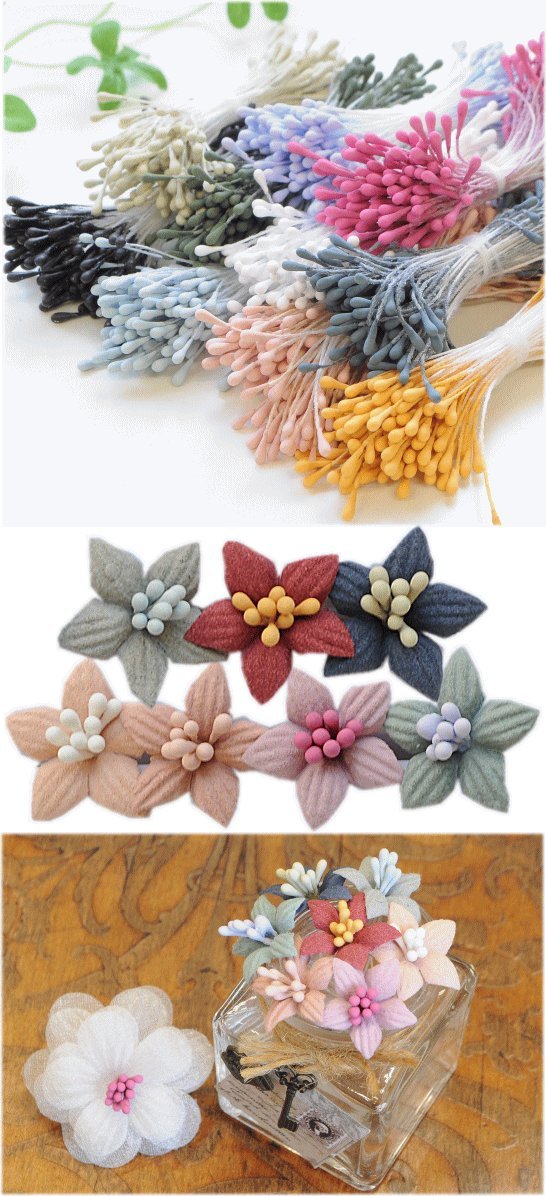 Amazon | MYmama フラワーペップ 花芯 長さ約57mm 100本 つまみ細工
