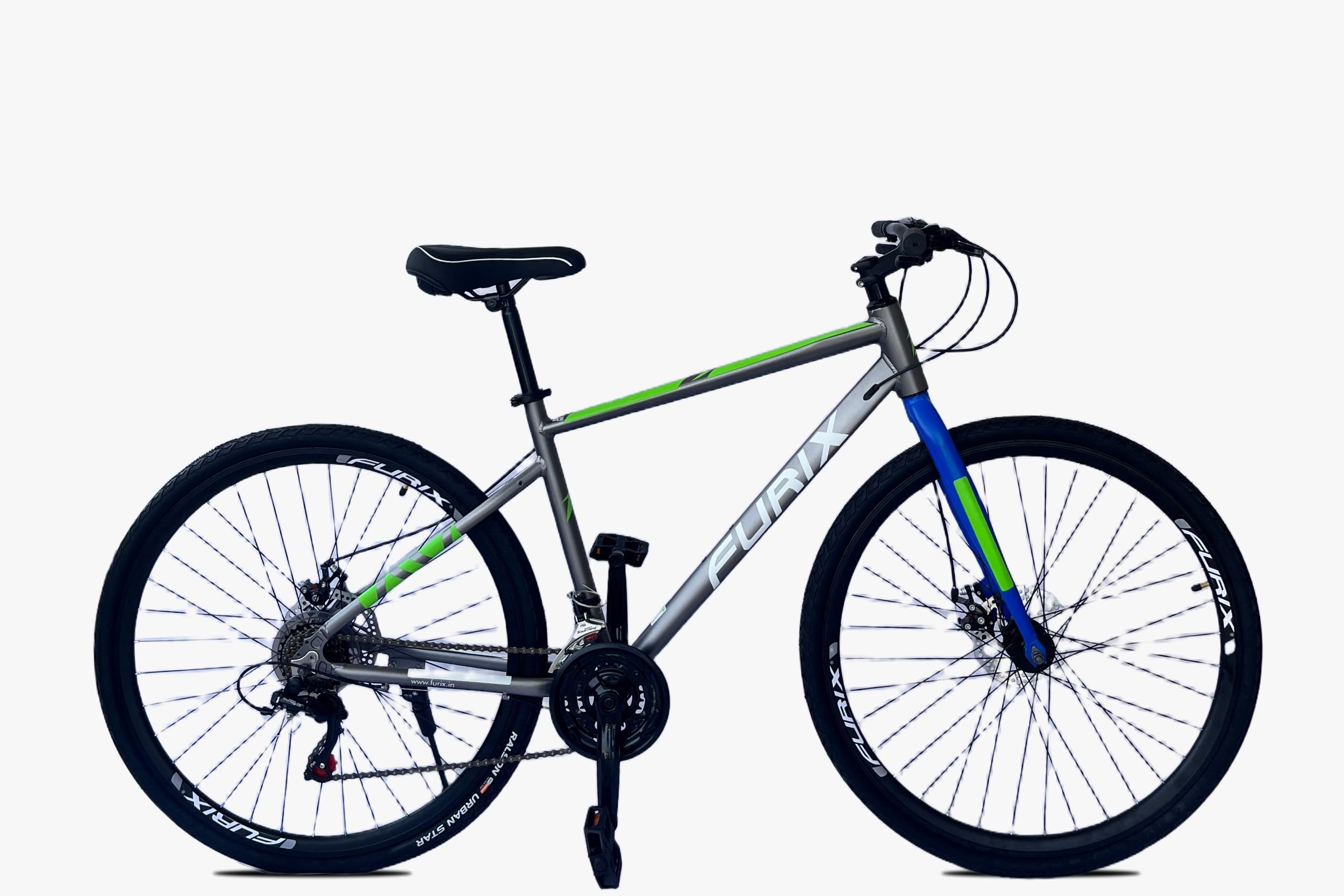 Furix Skyline Hybrid City Bike, 700C, 21 Speed Shimano Gears, 6061 Alloy Frame, Grey, 95% Pre-Assembled, Rigid-image-48