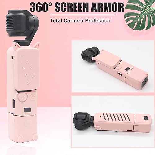 Miniatura 3 de PCTC Pocket 3 Funda protectora de silicona resistente a los arañazos, a prueba de golpes, de cuerpo completo con protector de lente, diseño de
