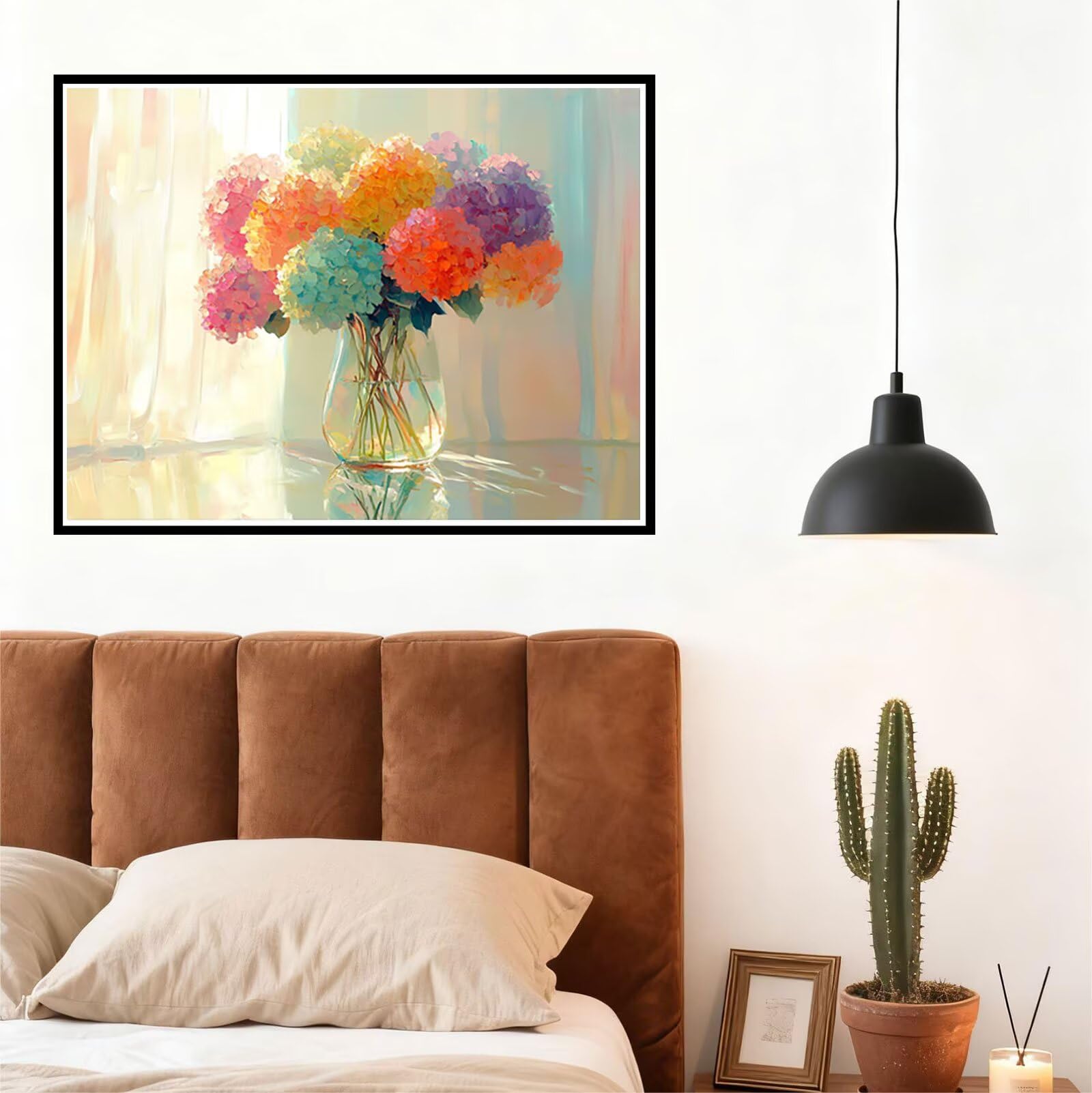 Peinture Numero Adulte Fleur Coloriage par Numero Adulte Usine DIY Paint by Numbers, avec Pinceaux Peinture Loisir Creatif Enfant Numéro D'art Cadeau Femme, Pour Decoration Maison 60x80cm H - 923