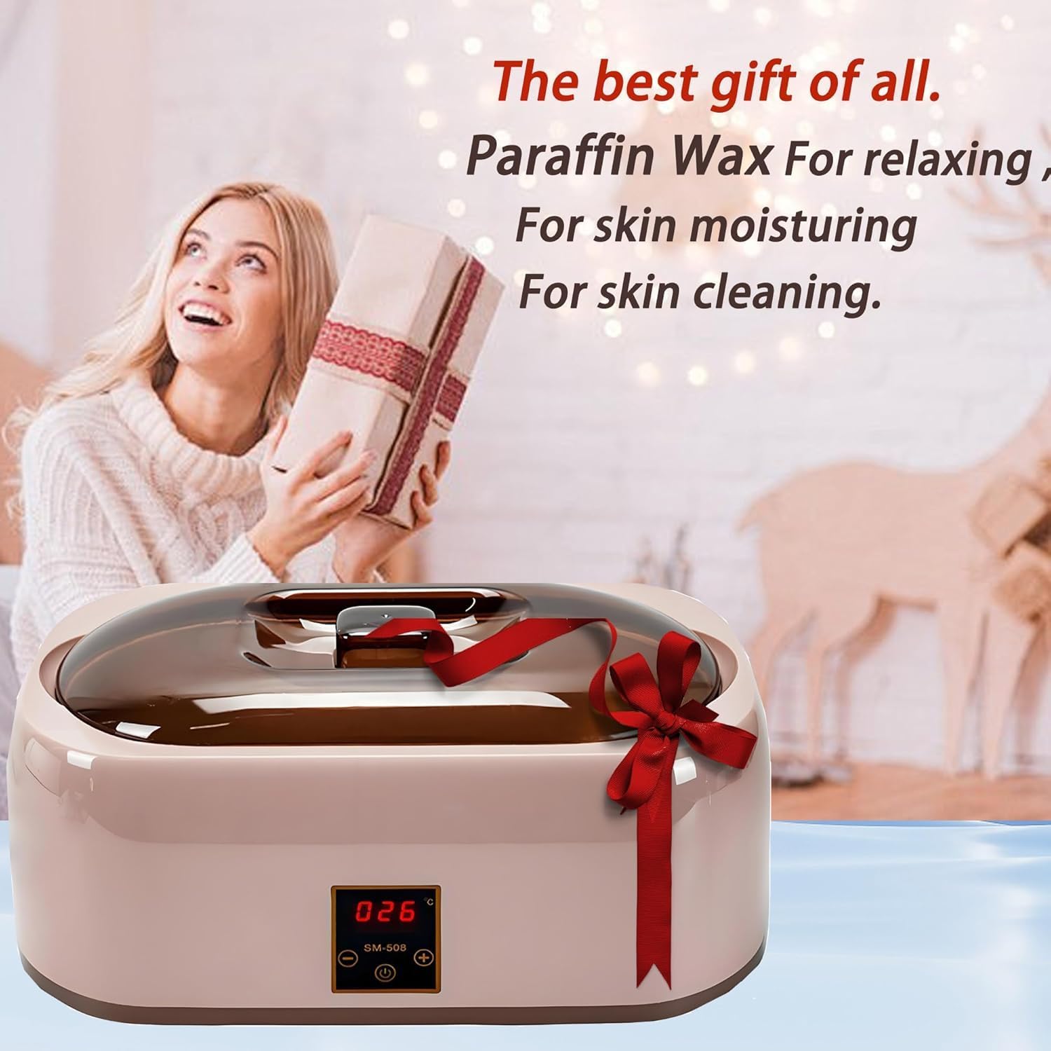 Baño de cera de parafina para manos y pies | Kit de terapia de cera hidratante para suavizar la piel seca de manos, codos y pies | Tratamiento de spa para el hogar y el salón
