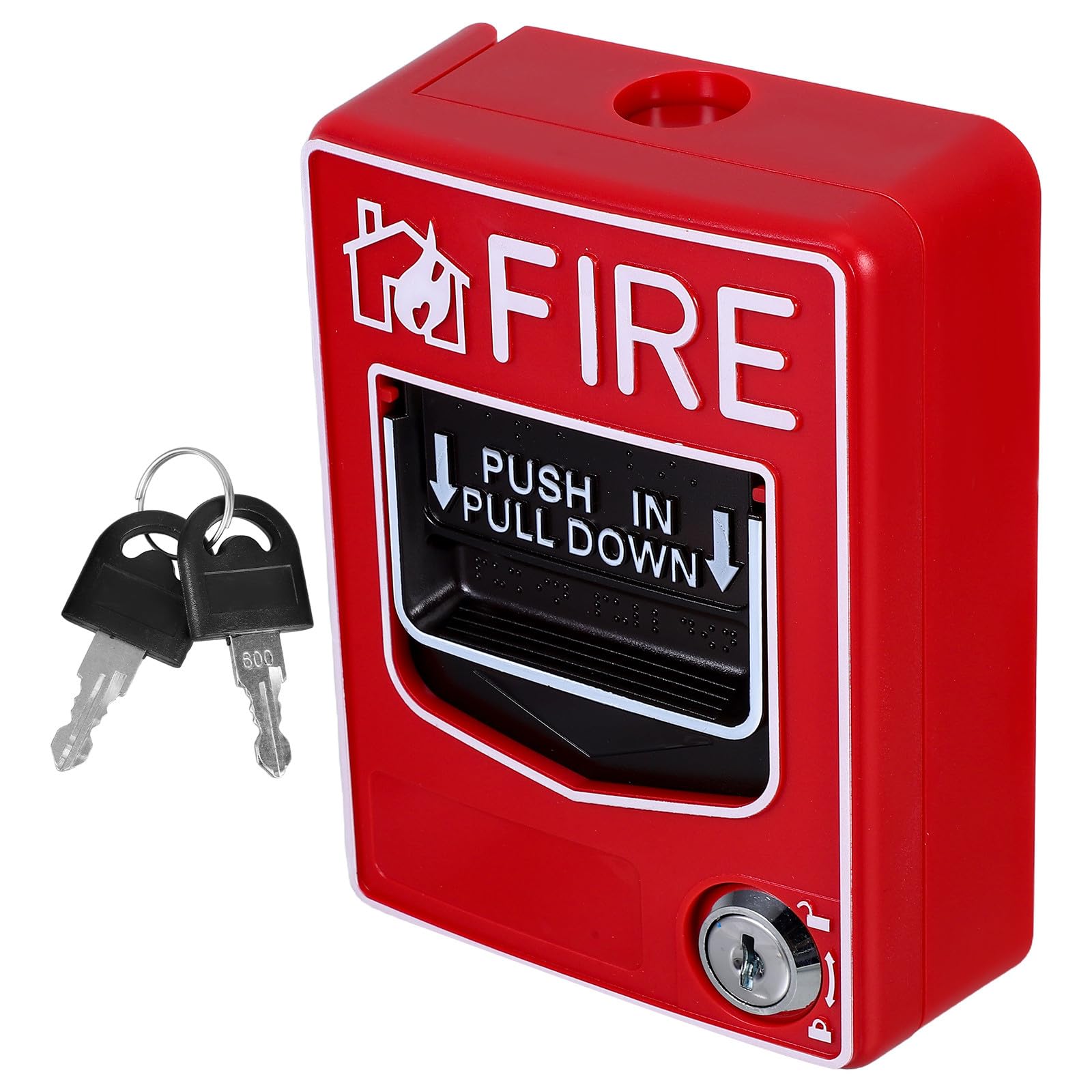 STOBAZA Punto di Chiamata Antincendio Manuale Rosso con Interruttore di Allarme Resettable in Plastico per Emergenze Rapide in Ambienti Domestici e Commerciali