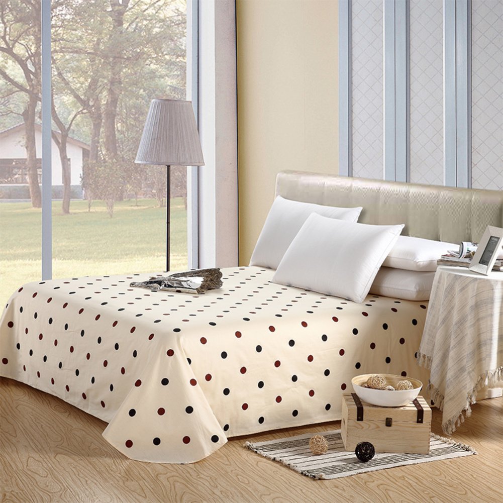 Linge de sergé de coton drap de lit uni 230x250cm grand