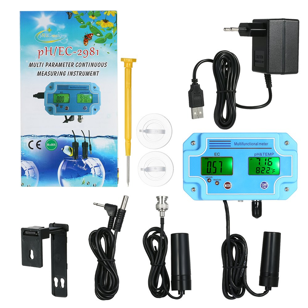 Irfora Professionelle 3 in 1 pH/EC/Temp Meter Wasser Detektor Multi-Parameter Digital LCD Tri-Meter Multi-Funktions Multiparameter Water Quality Tester