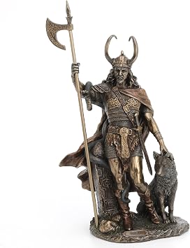 Bronze Norse God Loki God of Mischief Sculpture, Figurines Home Decor, 13.75 Inches