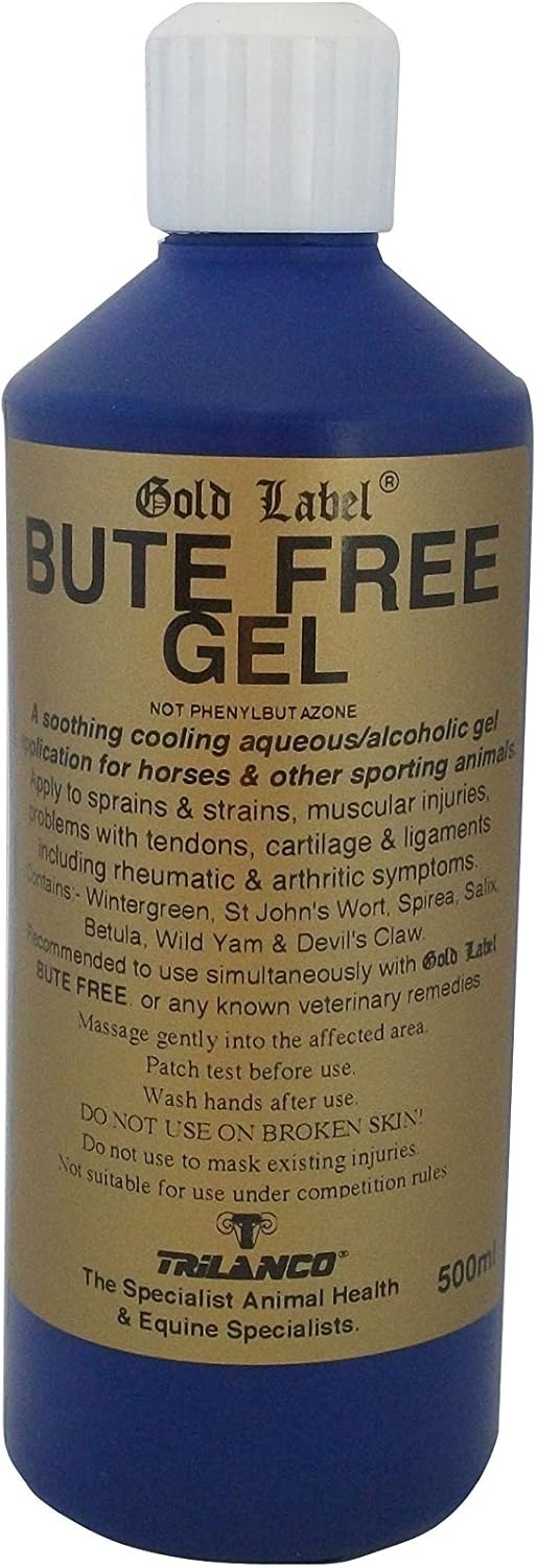 Bute Free Gel, Gold Label, Soothing Cool Gel for Horses, 500 ML